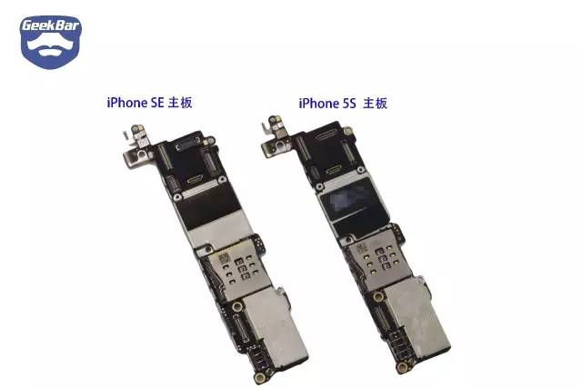 iPhoneSEとiPhone5Sの基盤の比較