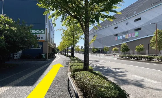 バス停左手にお進みください。